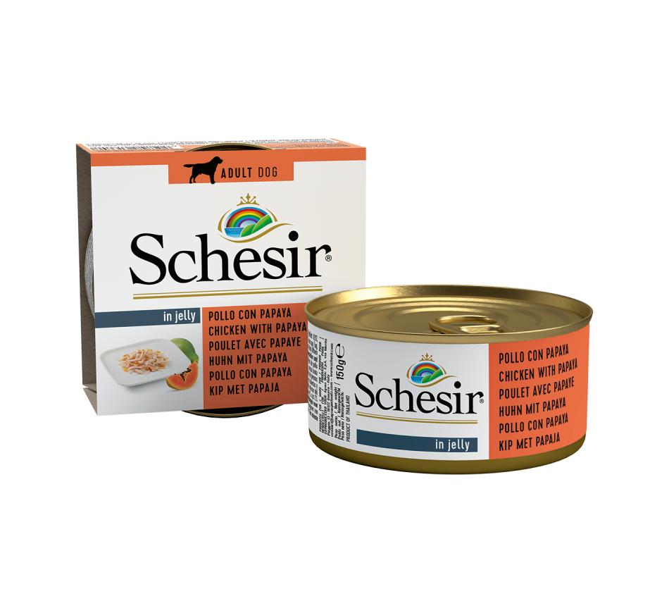 Schesir Cão Filetes Frango e Papaia em Gelatina 