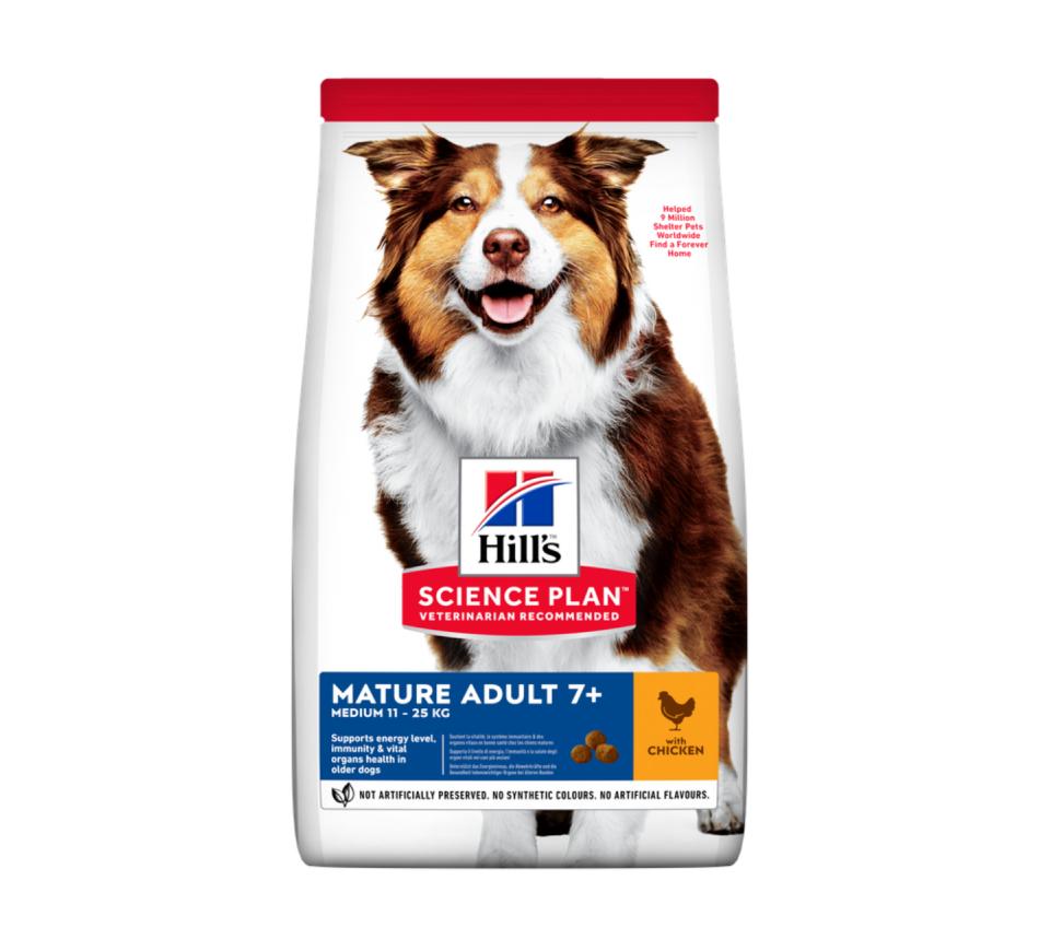 Hill's Science Plan Cão Adulto Maturo 7+ Raça Media Frango 