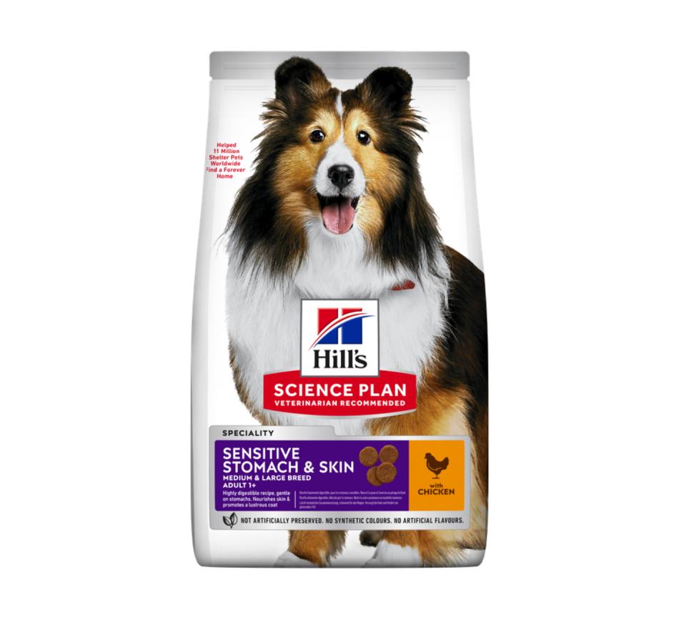 Hill's Science Plan Cão Adulto Sensitive Stomach & Skin Raça Média e Grande  com Frango