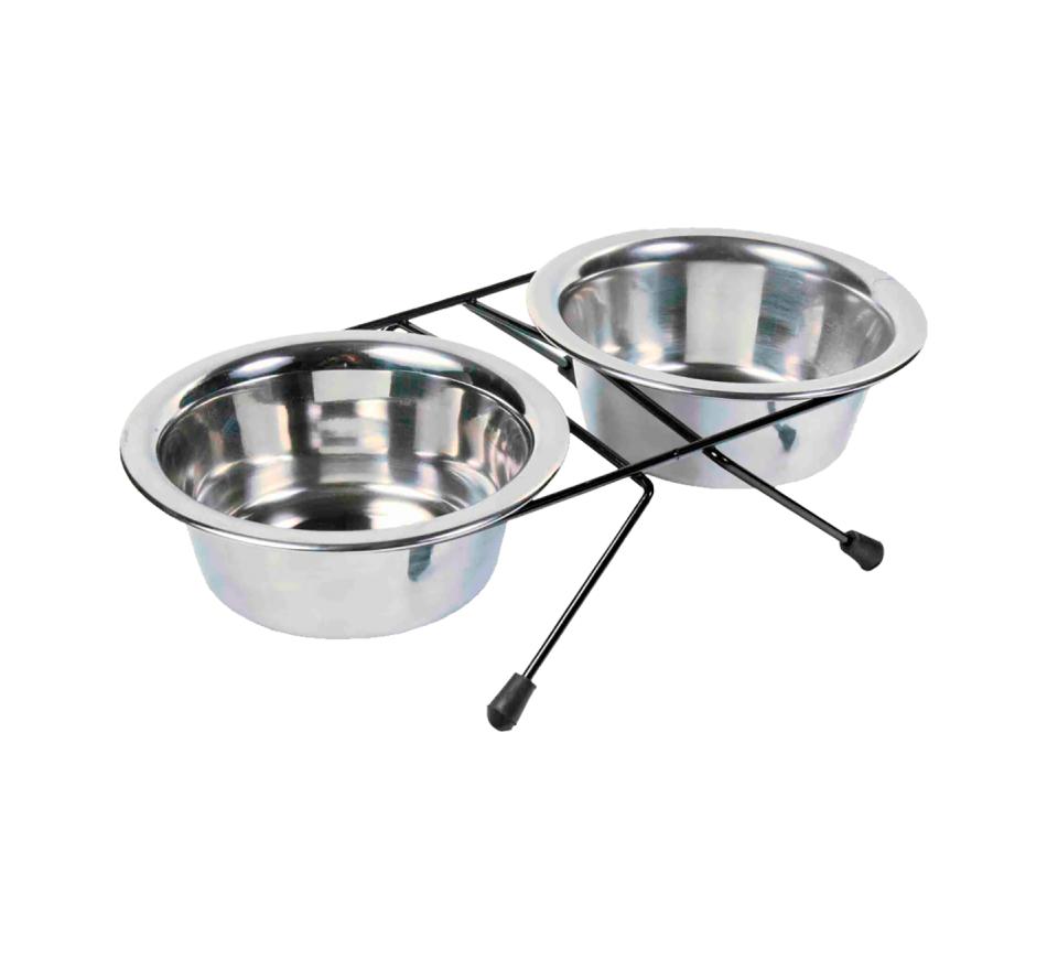 Suporte Duplo C/2 Gamelas em Inox Trixie