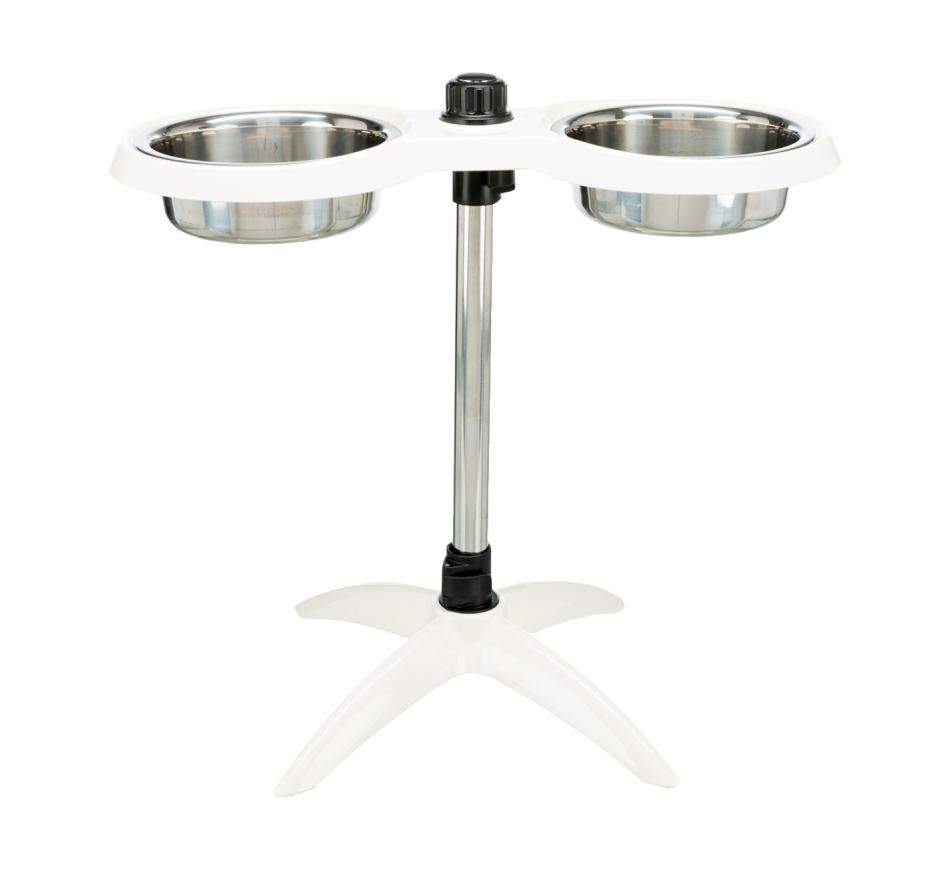 Suporte Duplo Regulável 2 Gamelas em Melamina/Inox Trixie