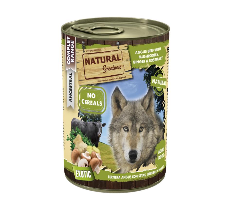 Natural Greatness Cão Angus Beef, Cogumelos e Gengibre