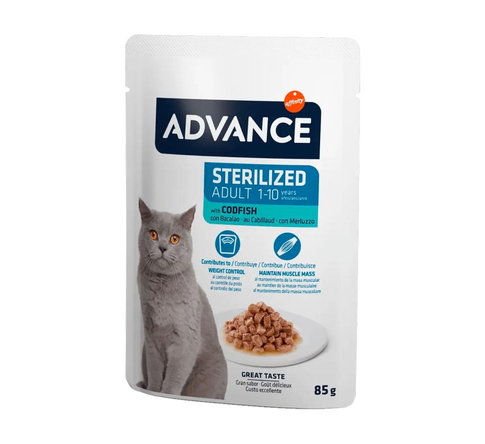 Advance Wet Gato Adulto Sterilized Bacalhau - Pedaços em Molho