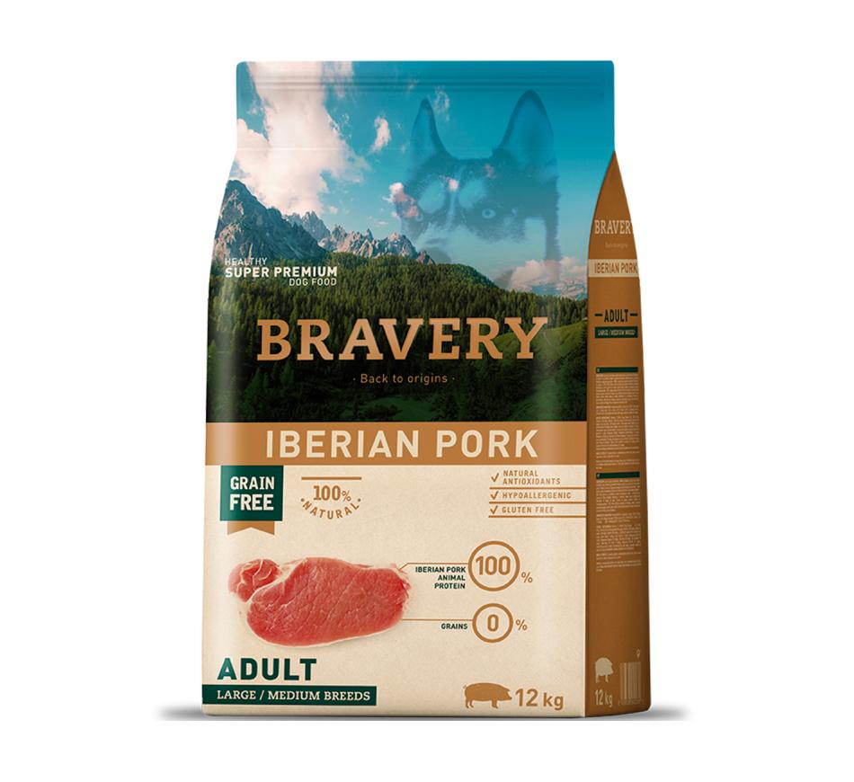 Bravery Dog Adult Medium/Large - Porco Ibérico  & Grain Free