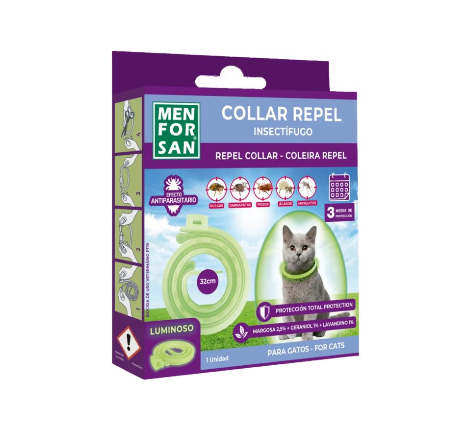Coleira Gato Antiparasitaria Luminiscente MenForSan