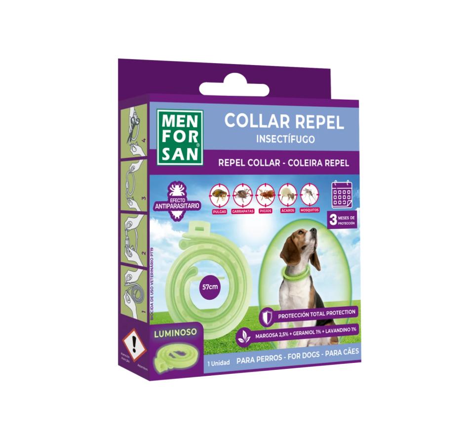 Coleira Cão Anti-Insetos Luminiscente MenForSan