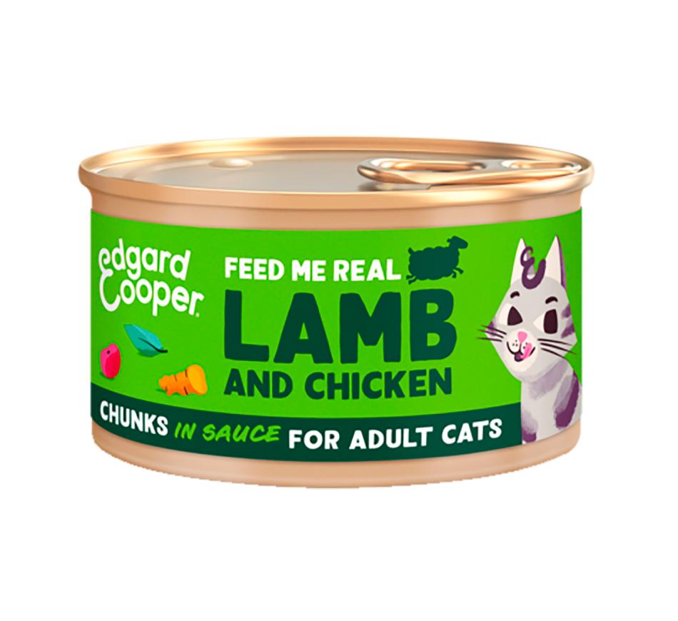 Edgard & Cooper Ração Húmida Gato Pedaços de Borrego e Frango em molho 