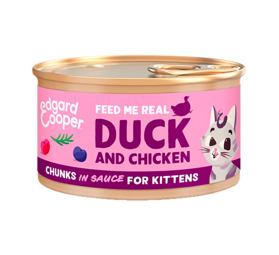 Edgard & Cooper Ração Húmida Kitten Pedaços de Pato e Frango em molho