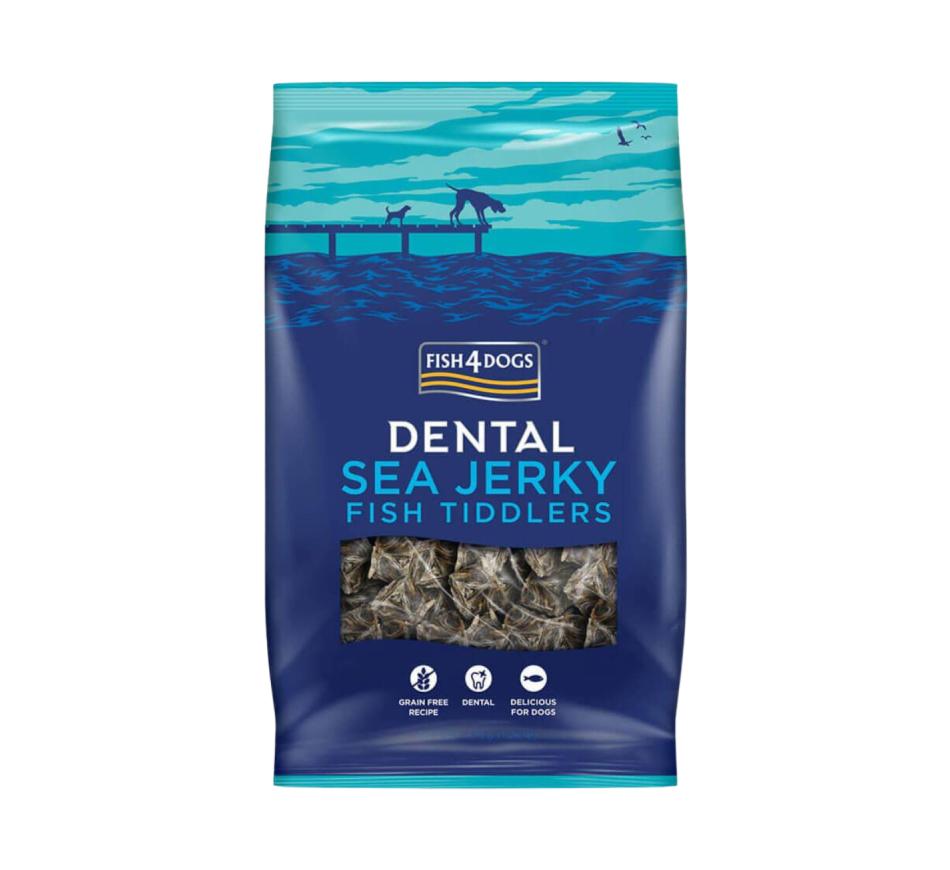 Fish4Dogs Snack Dental Tiddlers Pedaços de Peixe do Mar 