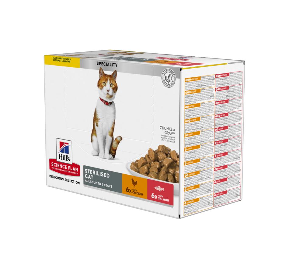 Hill's Science Plan Gato Adulto Esterilizado Multipack Frango & Salmão