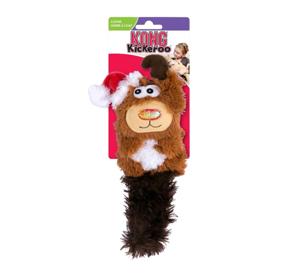 Kong Holiday Gato Kickeroo Reindeer Natal
