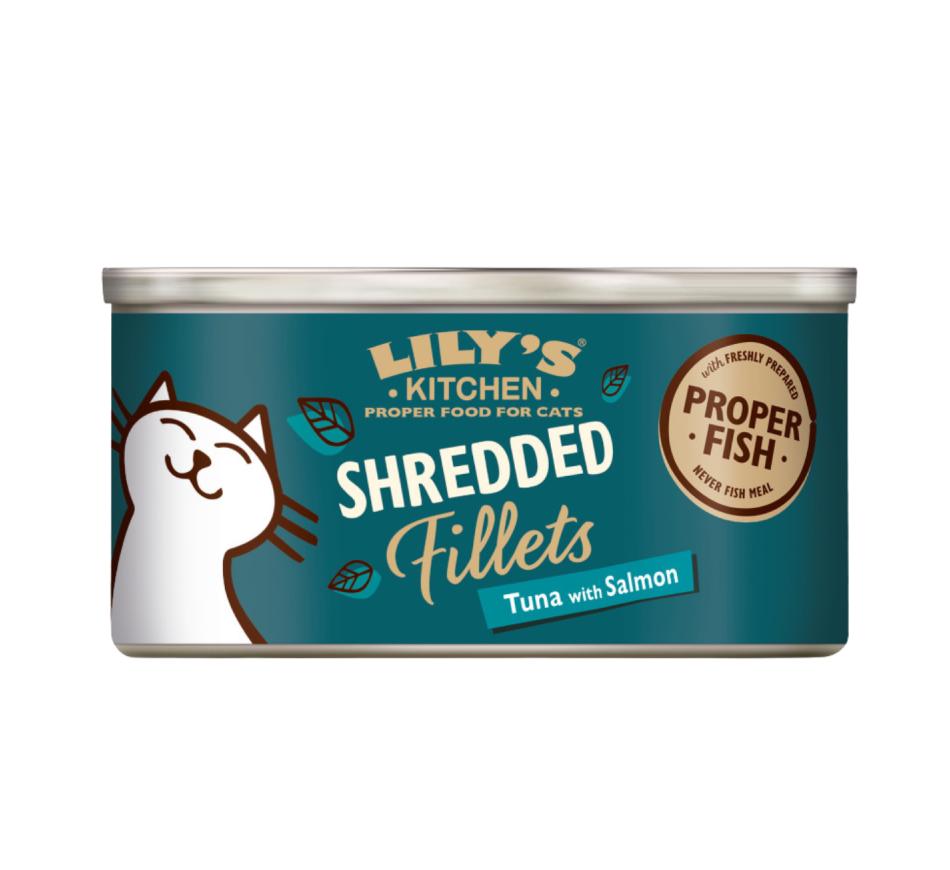 Lily's Kitchen Gato Shredded Fillets Atum e Salmão