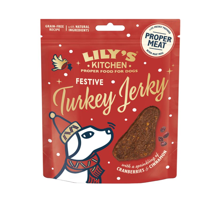 Lily's Kitchen Cão Festive Turkey Jerky Snack Peru - Edição Natal
