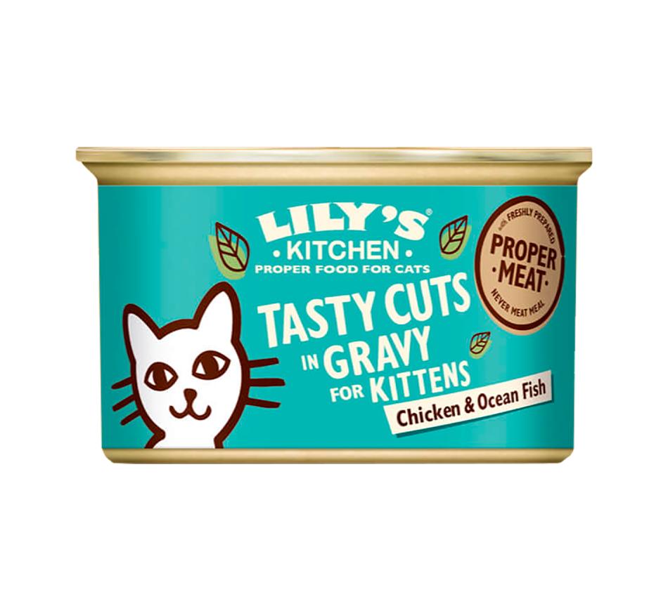 Lily's kitchen Kitten Tasty Cuts em Molho Frango e Peixe do Oceano