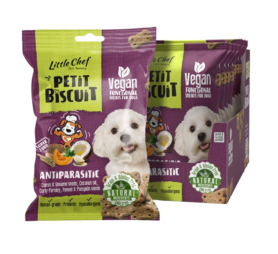 Petit Biscuit Antiparasitic Vegan Grain Free Treat para Cães