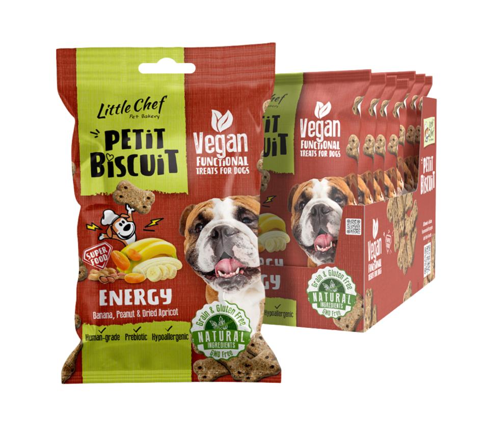 Petit Biscuit Energy Vegan Grain Free Treat para Cães