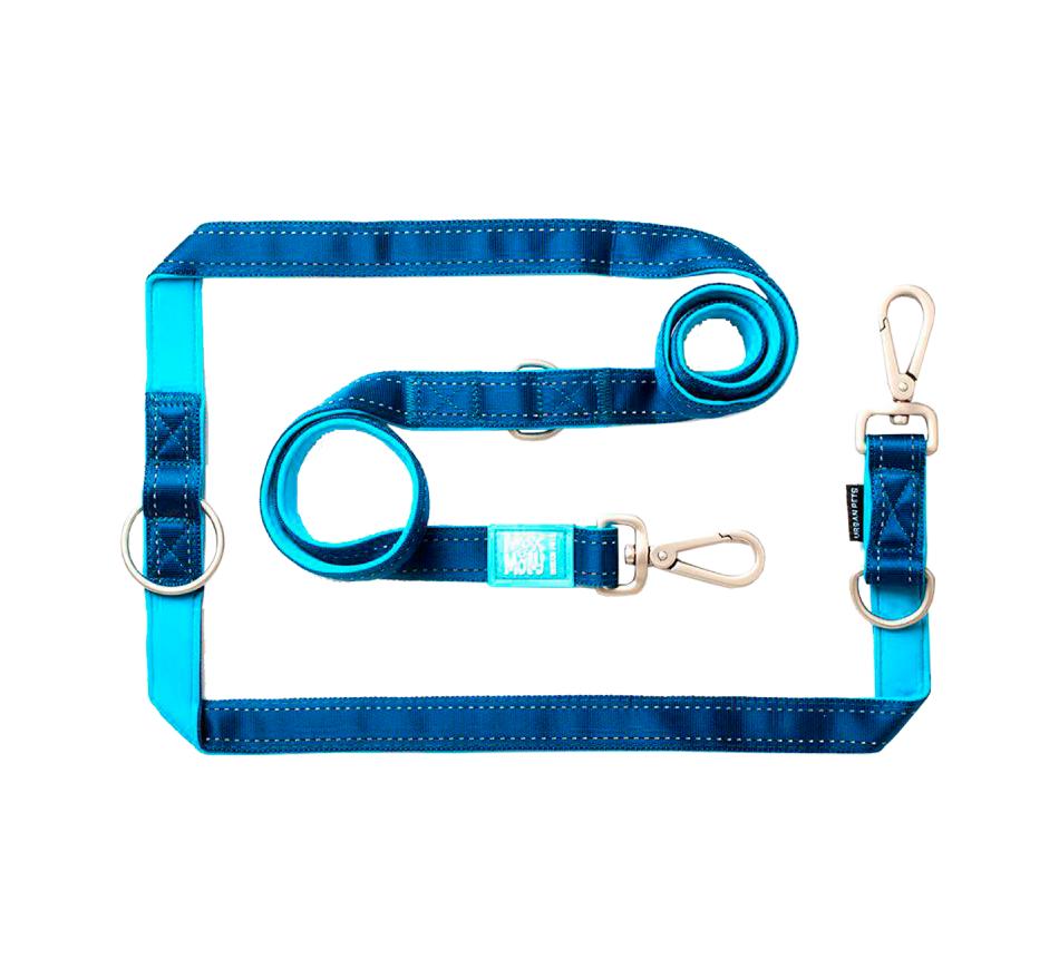 Trela Multifunções Cão Matrix Sky Blue - Max & Molly