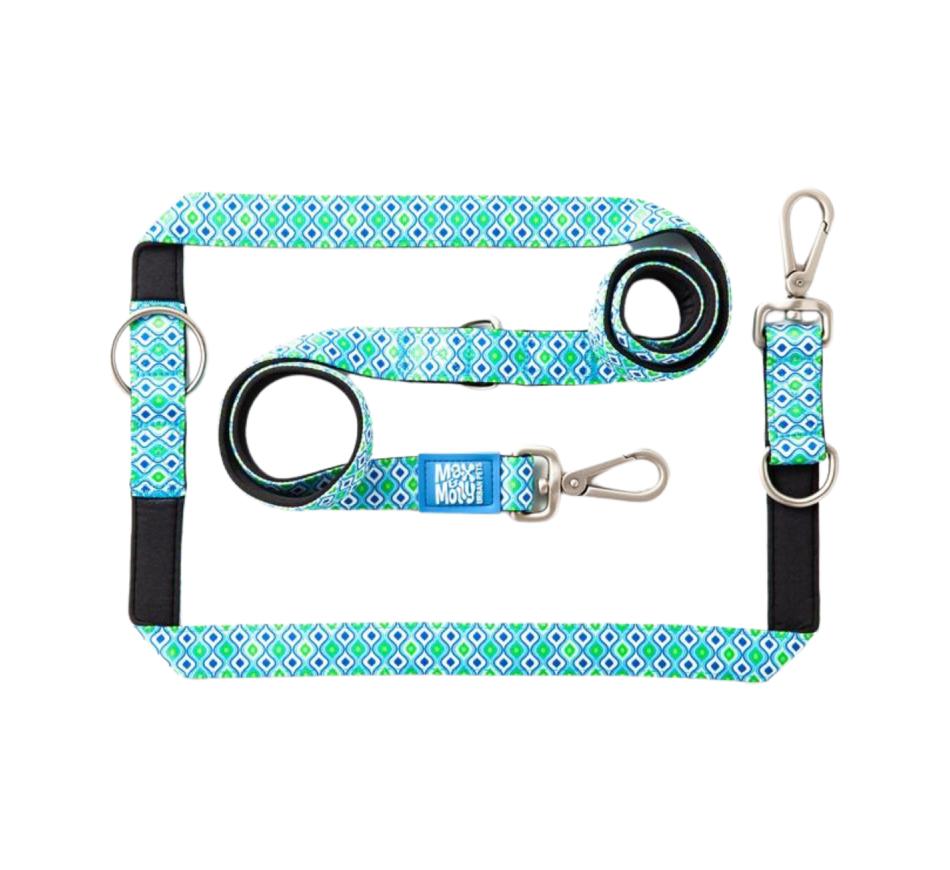 Trela Multifunções Cão Retro Blue - Max & Molly