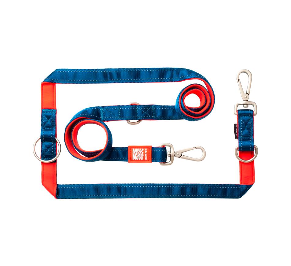 Trela Multifunções Cão Matrix Red - Max & Molly