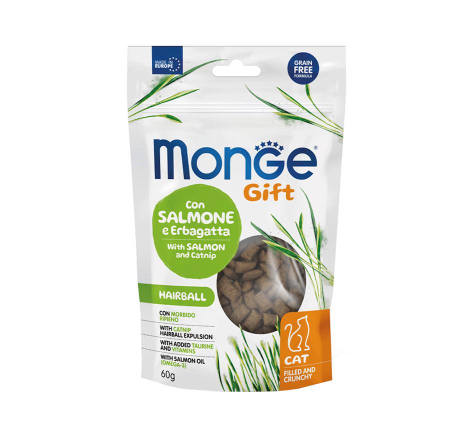 Monge Gift Crunchy Snacks Gato Adulto Hairball - Salmão e Catnip