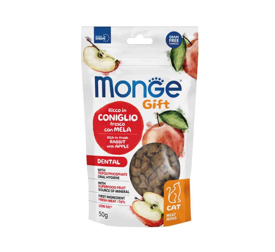 Monge Gift Soft Snacks Dental Gato Adulto - Coelho e Maça