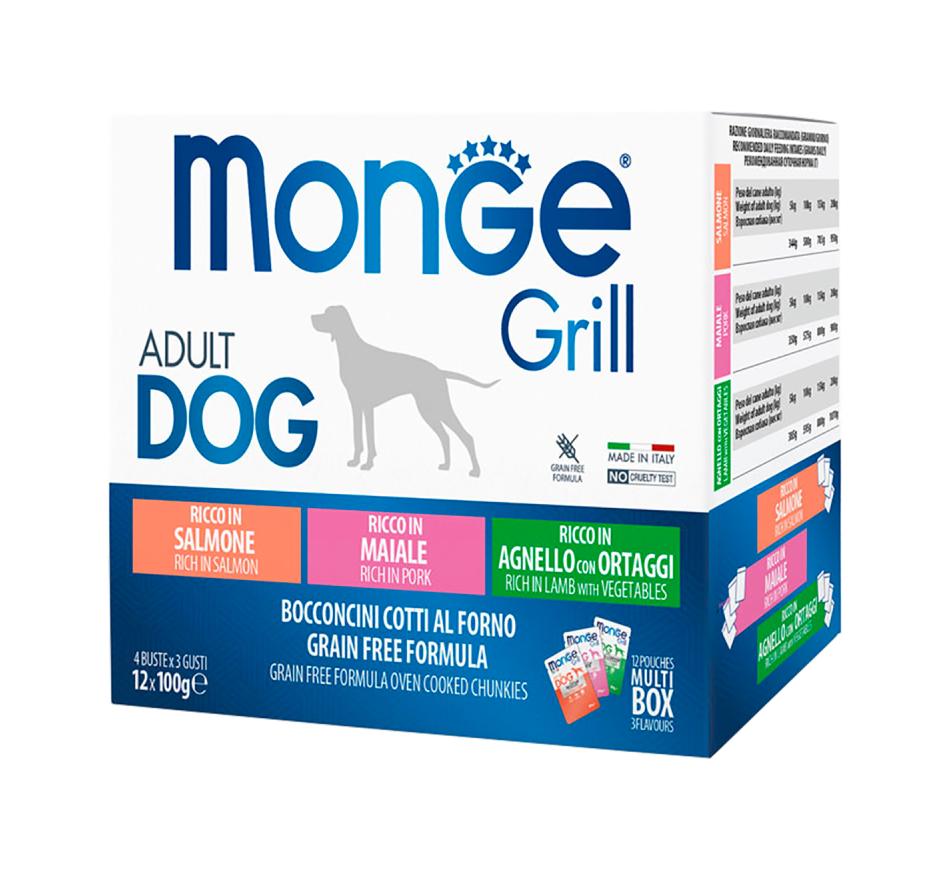 Monge Dog Grill Multipack - Vaca, Salmão e Borrego