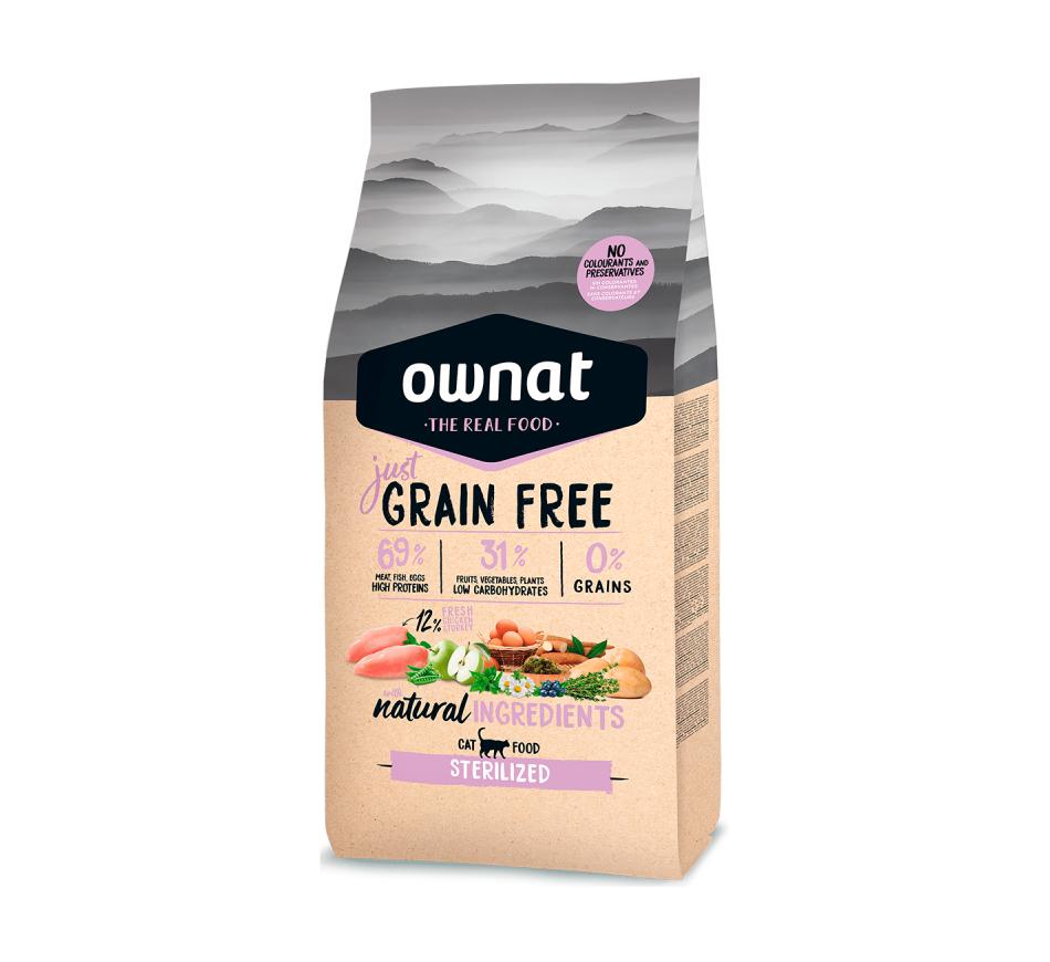 Ownat Just Grain Free Gato Adulto Esterilizado - Frango