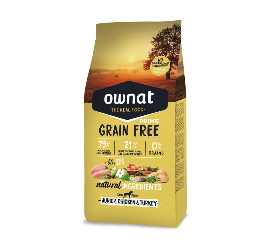 Ownat Grain Free Prime Cão Junior - Frango e Perú