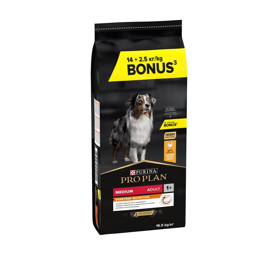 Pro Plan Cão Everyday Nutrition Medium Adult Frango 14+2,5kg