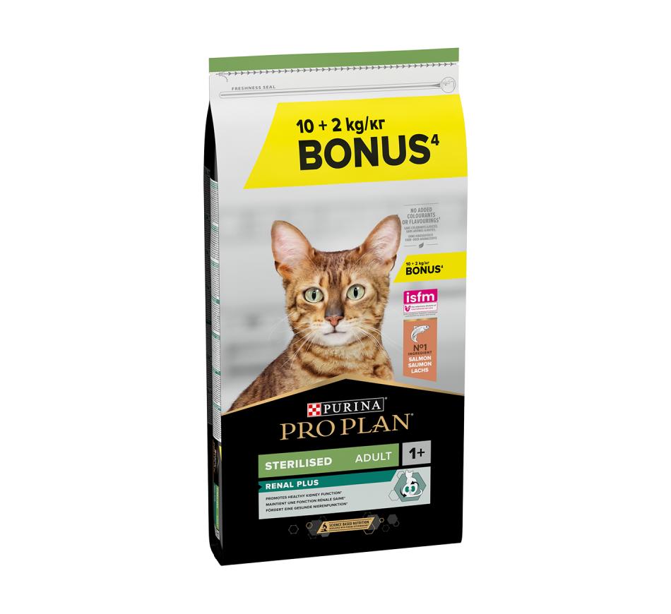 Pro Plan Gato Renal Plus Sterilised Adult Salmão 10+2kg