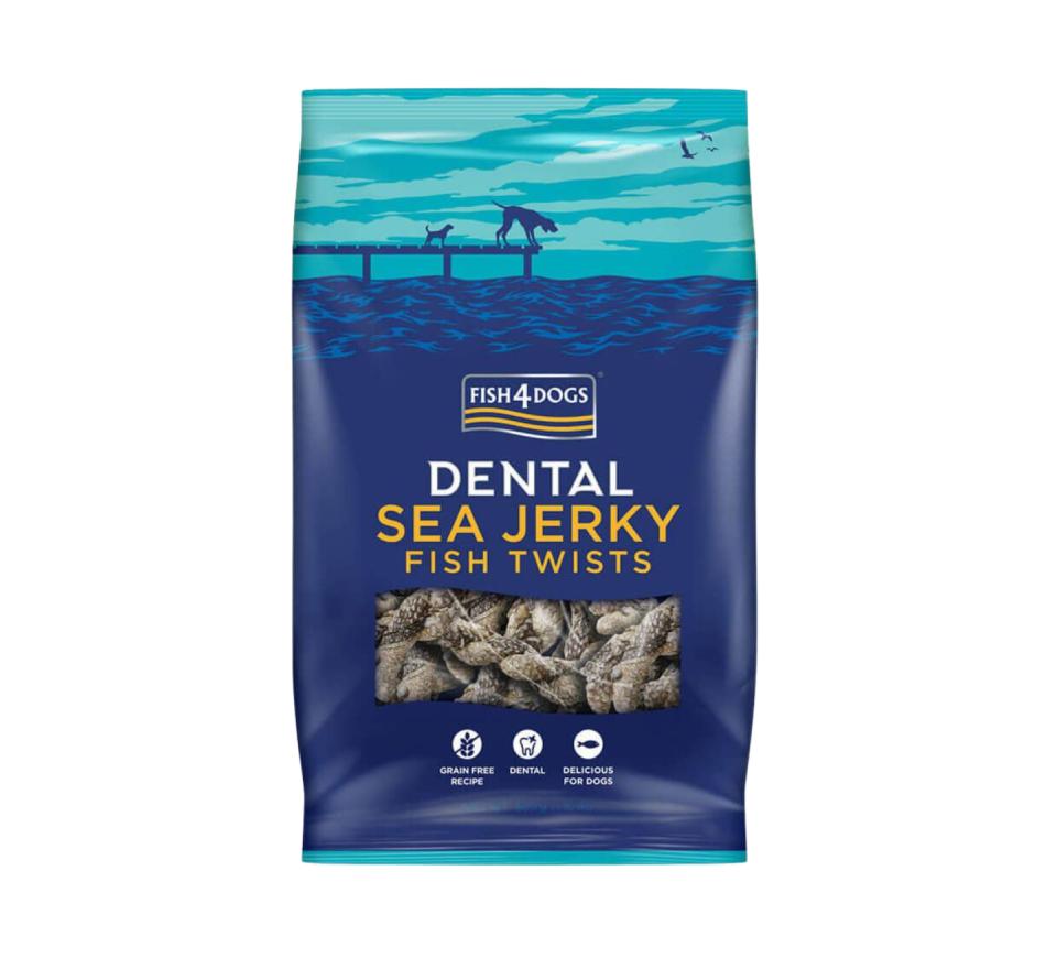 Fish4Dogs Snack Dental Twists Trança de Peixe do Mar 