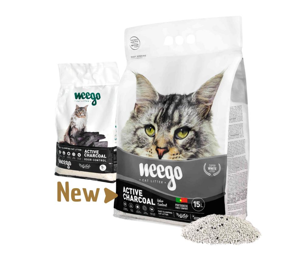 Weego Cat Litter Active Charcoal Areia Aglomerante para Gatos
